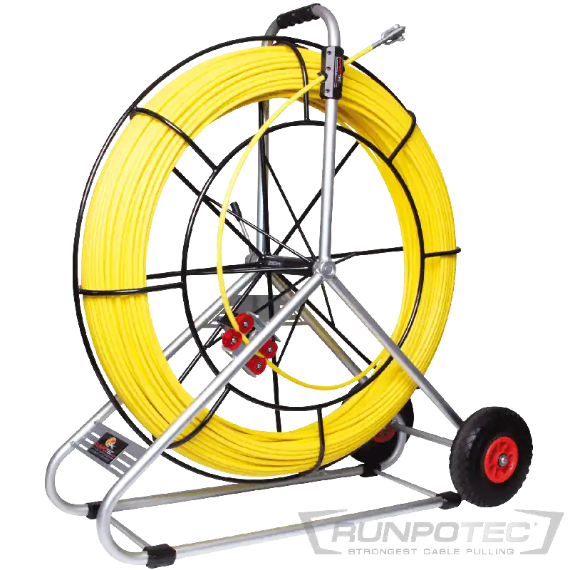 Ausverkauf Runpotec Glasfaserstab 250 m Ø 15 mm inkl. Stahlhaspel Ø 1400 mm-fahrbar und Meterzähler - RUNPOTEC Gewinde RTG Ø 12 mm