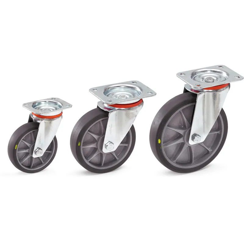 Super-Preis fetra Lenkrolle Tragkraft 250kg Radgröße 200x40mm Stahlblech verzinkt m.TPE-ESD-Bereifung