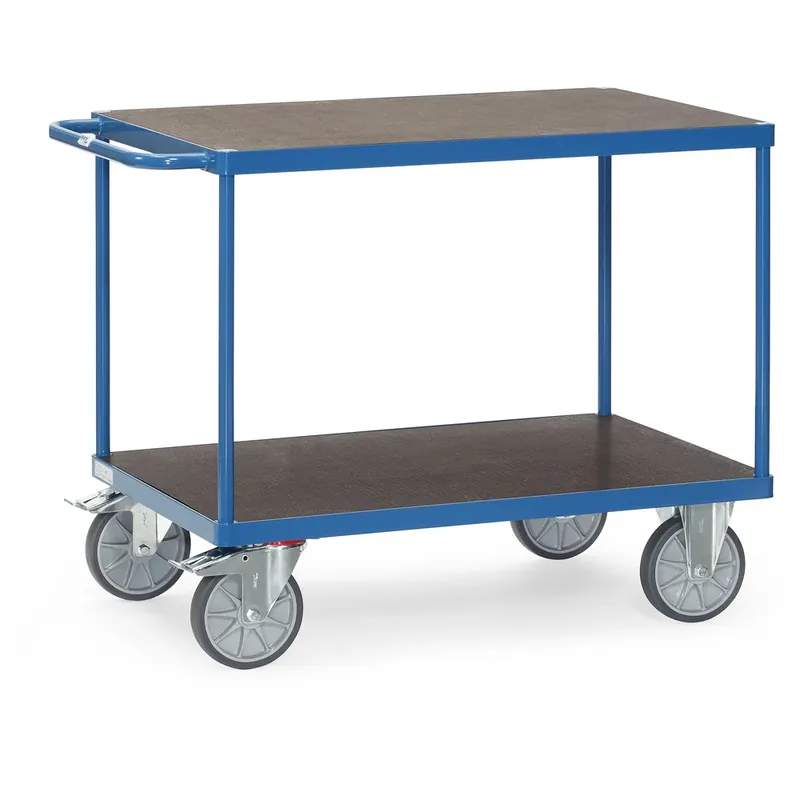 Wochenendangebot fetra Tischwagen 2 Ladeflächen L1000xB600mm brillantblau, RAL 5007 Trgf.600 kg
