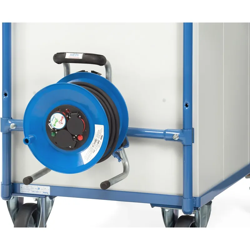 fetra Kabeltrommel m.25m Gummikabel 3x1,5 Anbausatz blau RAL 5007 f.Tischwagen 1250 x 800 Jetzt Kaufen