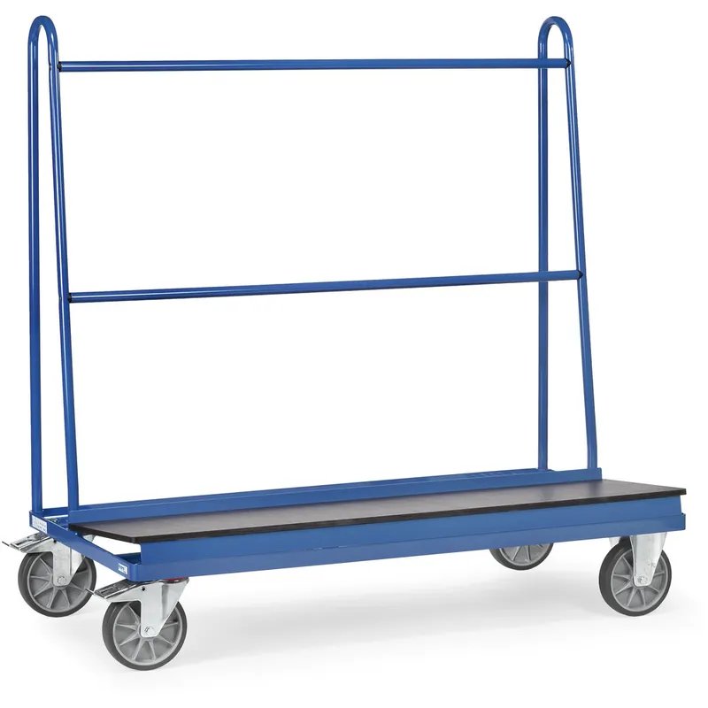 Schneller Versand fetra Plattenwagen einseitig Ladefläche L1500xB400 mm brillantblau RAL 5007