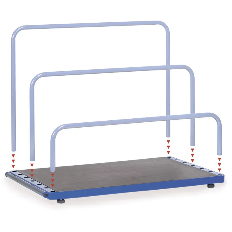 fetra Plattenständer L1200xB800 mm ohne Bügel 6 Fächer Fach-B. 90 mm pulverbeschichtet brillantblau, RAL 5007 Schnäppchen