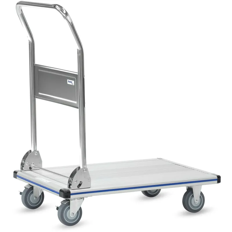 Markenware fetra Alu-Plattformwagen 3120 mit klappbarem Rohrschiebebügel