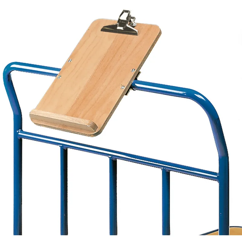 fetra Schreibtafel Holz mit Papierklammer und Stiftablage passend für Plattformwagen DIN A4 hoch Geprüft