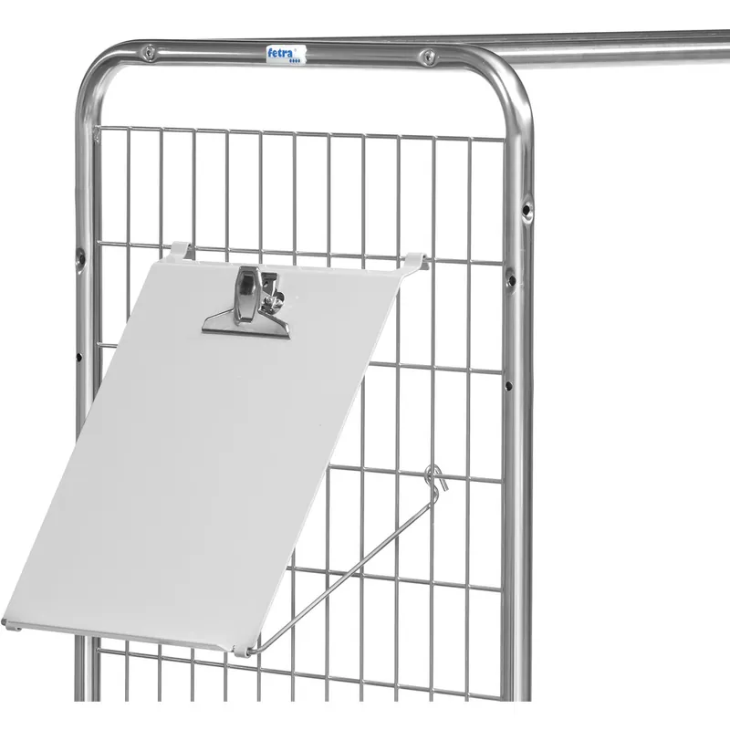 Neu Im Sortiment fetra Schreibtafel Stahlblech mit Papierklammer passend für Kommissionierwagen 335xH352 mm