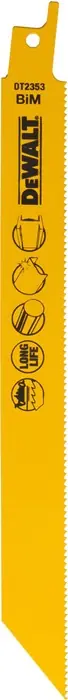 DeWalt Sägeblatt, BIM Metall 203 mm, für Säbelsäge, 100 Stück, Zertifiziert