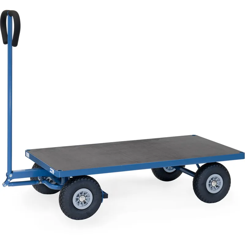 fetra Handwagen 2-Achser pulverbeschichtet blau/RAL 5007 mit Plattform Heißes Angebot