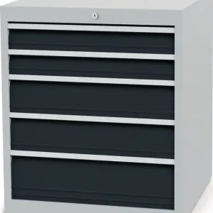 Neu Im Sortiment Schubladenschrank H819xB705xT736mm lichtgrau/grau 5 Schubl.Voll.Bedrunka