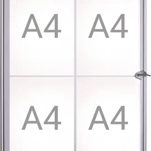 Ausverkauf Schaukasten 4xA4 B490xH651mm abgeschrägte Ecken f.Innenber.MAUL