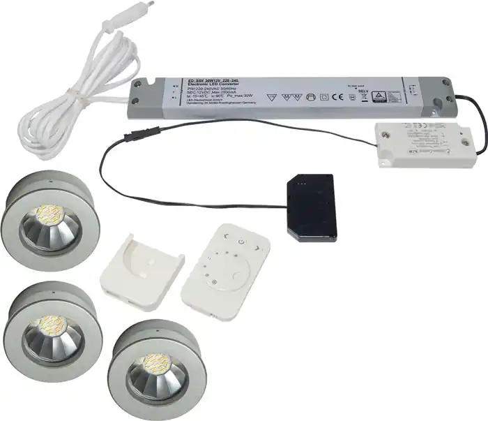 Solange Der Vorrat Reicht Einbauleuchtenset Super Spot emotion Emotion 12 V 2 W Rahmenfarbe Alu.L&S