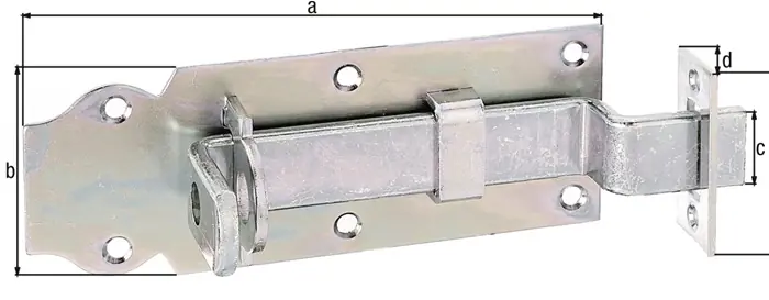 Schlossriegel L.140mm B.52mm gekr.STA galv.verz.d.pass.Ausschub 30mm GAH Sonderangebot