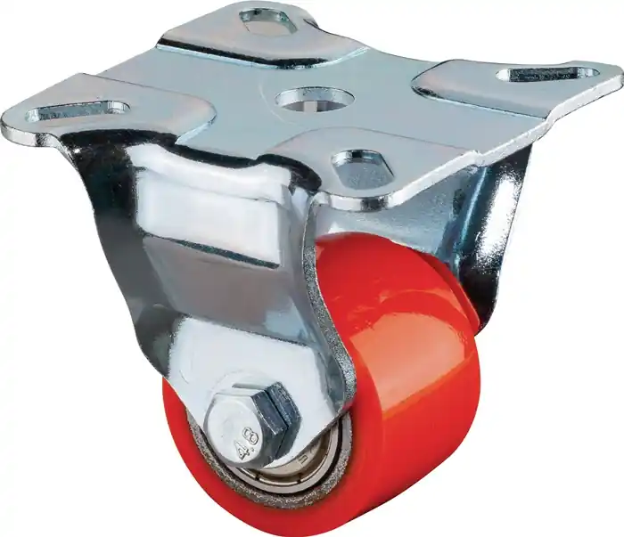 Günstig Bockrolle 35mm 100kg PU 90 +/- 3 Shore A Kugell.60x60mm STA BS ROLLEN