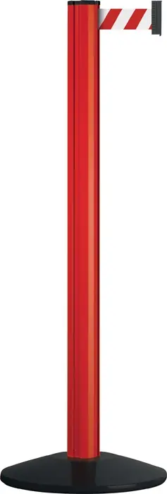 Billig Gurtpfosten einfach D83xH970mm rot Gurt rot/weiß Fuß VG VIA GUIDE