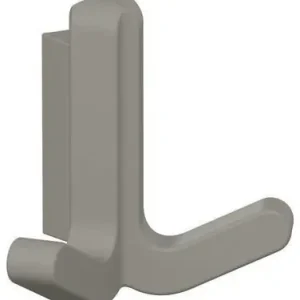 Doppelhaken Ser.477 matt,elastisch Ku.(TPU) 95 felsgrau H.69mm HEWI Sale