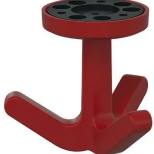 Geprüft Dreifachhaken Ser.477 matt,elastisch 33 rubinrot H.69mm D.51mm HEWI