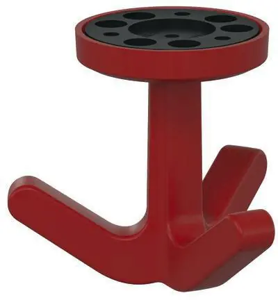 Geprüft Dreifachhaken Ser.477 matt,elastisch 33 rubinrot H.69mm D.51mm HEWI
