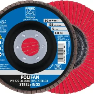 Fächerschleifscheibe POLIFAN D.125mm K.60 fl.STA Keramikkorn CO-COOL VE: 10 Stück Mega-Angebot