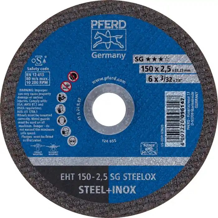Trennscheibe SG STEELOX D150x2,5mm ger.INOX Bohr.22,23mm PFERD VE: 25 Stück Aktuell