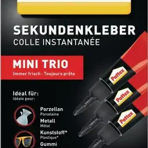 Sekundenkleber Classic MINI-TRIO 3x1g transp.Tube PATTEX VE: 12 Stück Highlight