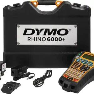 Beschriftungsgerät Rhino 6000+ Schriftband-B.6,9,12,19,24mm Kofferset Highlight