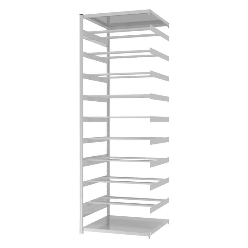 Sonderaktion hofe Anbau-Pendelheftregal für Beidseitige Nutzung - Stecksystem ORION PLUS - 1000x800mm 3000mm RAL7035
