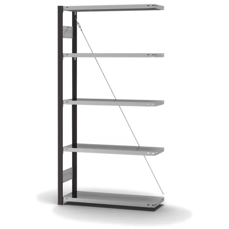 Angebot hofe Anbau-Fachbodenregal für Einseitige Nutzung - Stecksystem ORION PLUS - Fachlast 150 kg - H2000 B1000 T300 mm - Profile RAL7016 anthrazitgrau - Böden verzinkt