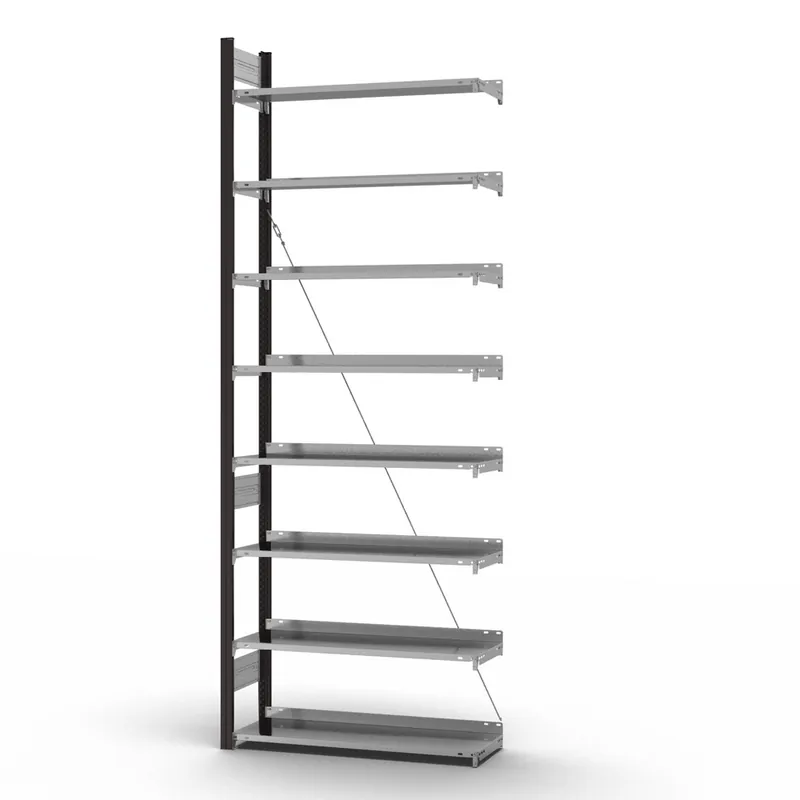 Online Kaufen hofe Akten-Anbauregal für Einseitige Nutzung - Stecksystem ORION PLUS - 1000x300mm 2700mm Profil anthrazitgrau RAL7016 + Boden verzinkt
