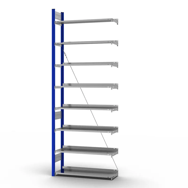 hofe Akten-Anbauregal für Einseitige Nutzung - Stecksystem ORION PLUS - 1000x300mm 2700mm Profil enzianblau RAL5010 + Boden verzinkt Bestseller