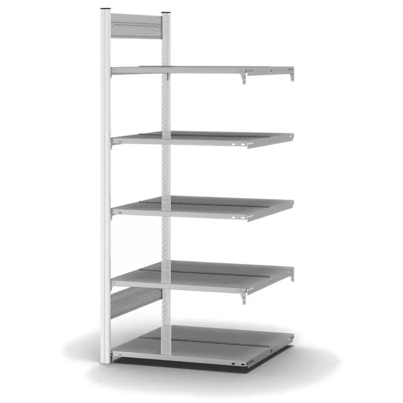 hofe Akten-Anbauregal für Zweiseitige Nutzung - Stecksystem ORION PLUS - 750x600mm 1750mm Profil verkehrsweiß RAL9016 + Boden verzinkt Sofort Bestellen