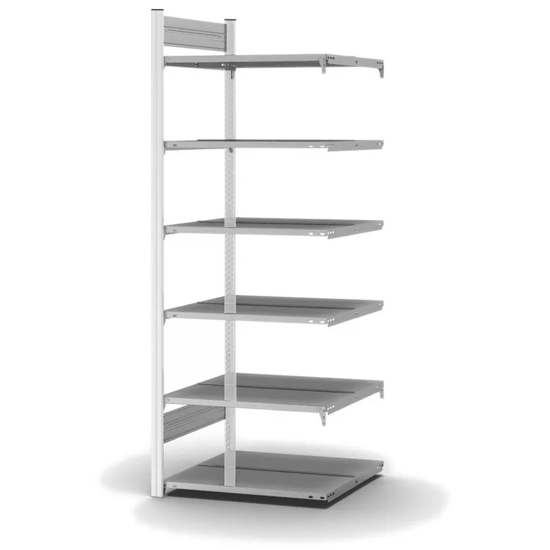 hofe Akten-Anbauregal für Zweiseitige Nutzung - Stecksystem ORION PLUS - 750x600mm 2000mm Profil verkehrsweiß RAL9016 + Boden verzinkt Kracherpreis