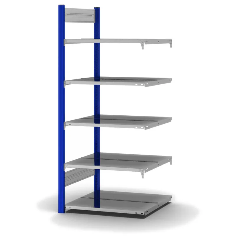 Online Kaufen hofe Akten-Anbauregal für Zweiseitige Nutzung - Stecksystem ORION PLUS - 750x600mm 1750mm Profil enzianblau RAL5010 + Boden verzinkt
