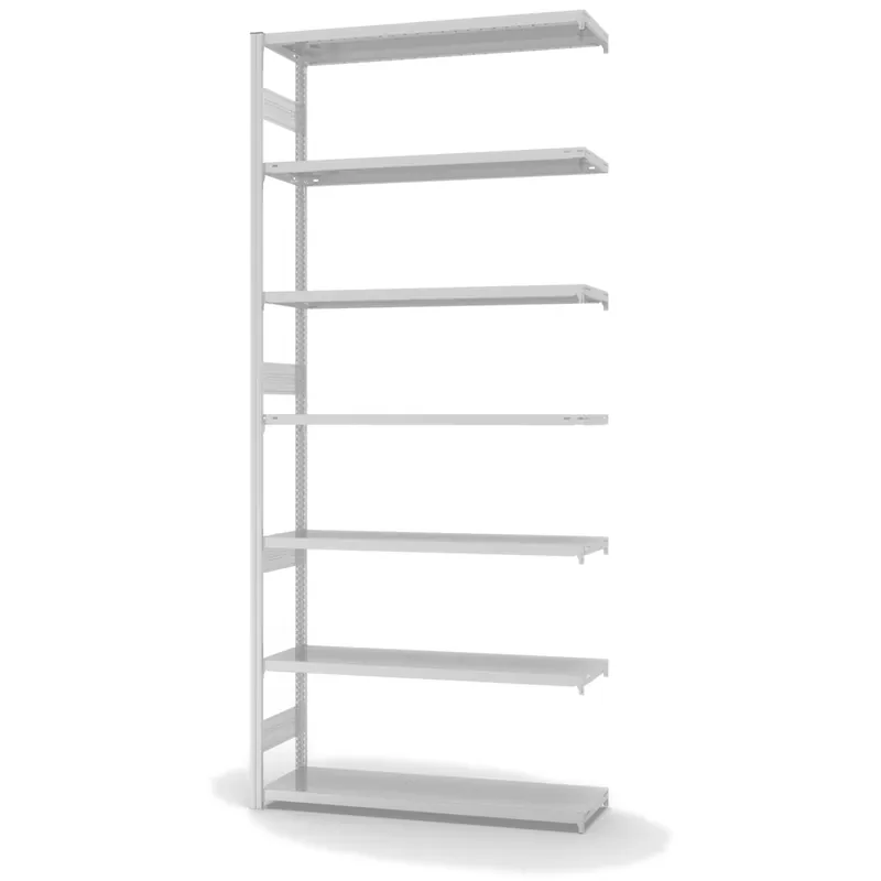 hofe Anbau-Fachbodenregal für Beidseitige Nutzung - Stecksystem ORION PLUS - Fachlast 315 kg - H3000 B1300 T400 mm - RAL7035 Lichtgrau Jetzt Bestellen
