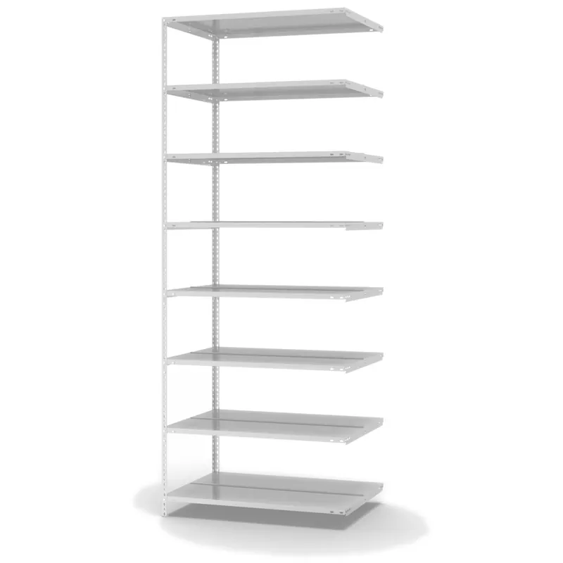 Top-Preis hofe Akten-Anbauregal für Zweiseitige Nutzung - Schraubsystem WR - 1000 x 600 mm2550 mm Winkelpfosten und Böden RAL7035 lichtgrau