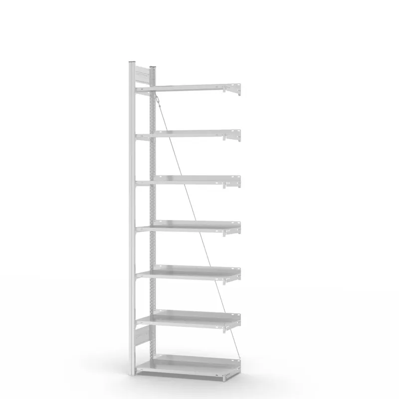 Sichere Zahlung hofe Akten-Anbauregal für Einseitige Nutzung - Stecksystem ORION PLUS - 750x300mm 2350mm Profil+Boden lichtgrau RAL7035