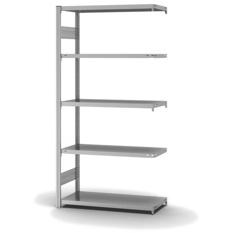 hofe Anbau-Fachbodenregal für Beidseitige Nutzung - Stecksystem ORION PLUS - Fachlast 225 kg - H2000 B1000 T400 mm - Verzinkt Saisonangebot