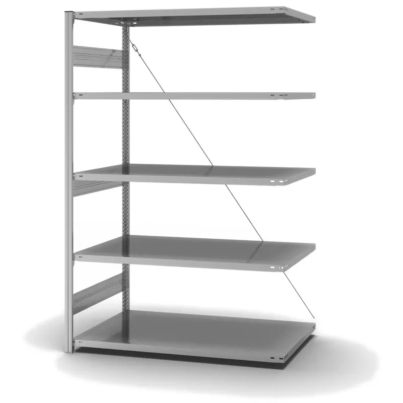 Meistverkauft hofe Anbau-Fachbodenregal für Einseitige Nutzung - Stecksystem ORION PLUS - Fachlast 330 kg - H2000 B1300 T800 mm - Verzinkt