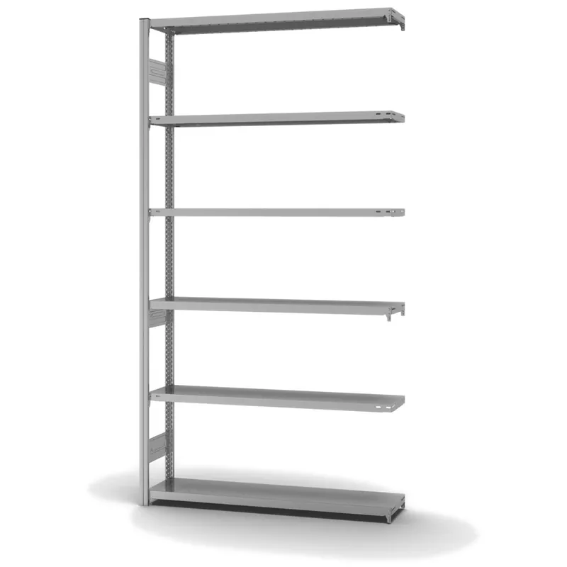 hofe Anbau-Fachbodenregal für Beidseitige Nutzung - Stecksystem ORION PLUS - Fachlast 200 kg - H2500 B1300 T300 mm - Verzinkt Jetzt Kaufen