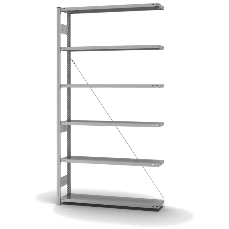 Schnäppchen hofe Anbau-Fachbodenregal für Einseitige Nutzung - Stecksystem ORION PLUS - Fachlast 300 kg - H2500 B1300 T300 mm - Verzinkt