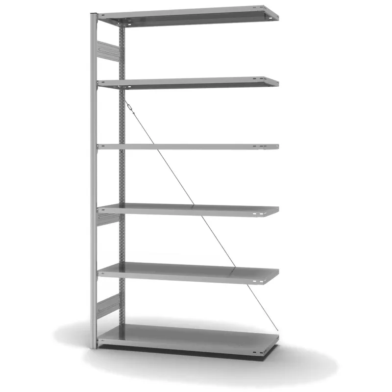 Garantierte Lieferung hofe Anbau-Fachbodenregal für Einseitige Nutzung - Stecksystem ORION PLUS - Fachlast 330 kg - H2500 B1300 T500 mm - Verzinkt
