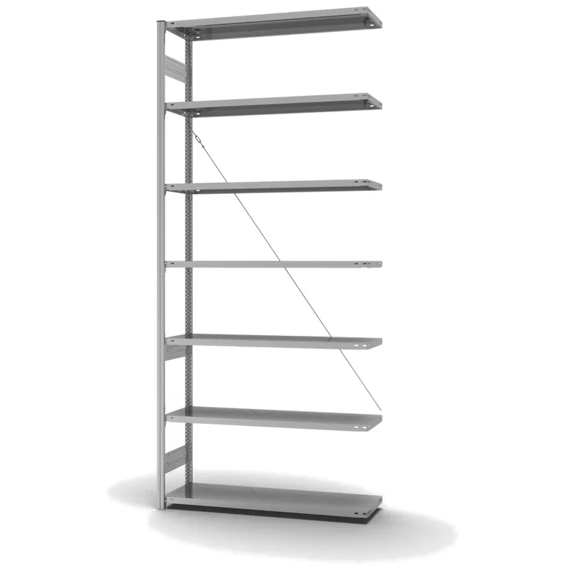 Sonderaktion hofe Anbau-Fachbodenregal für Einseitige Nutzung - Stecksystem ORION PLUS - Fachlast 180 kg - H3000 B1300 T400 mm - Verzinkt