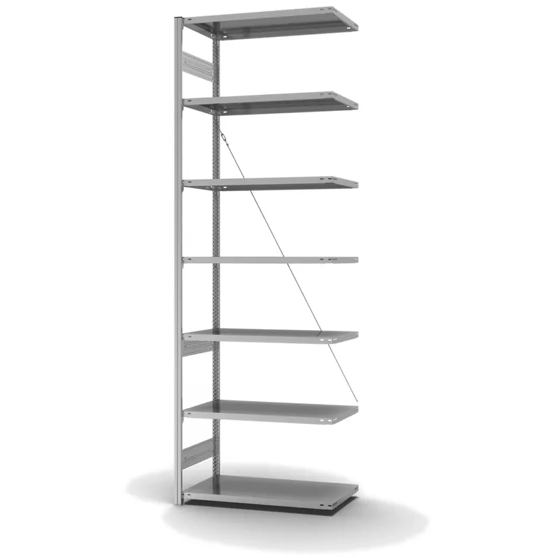 Saisonangebot hofe Anbau-Fachbodenregal für Einseitige Nutzung - Stecksystem ORION PLUS - Fachlast 230 kg - H3000 B1000 T500 mm - Verzinkt