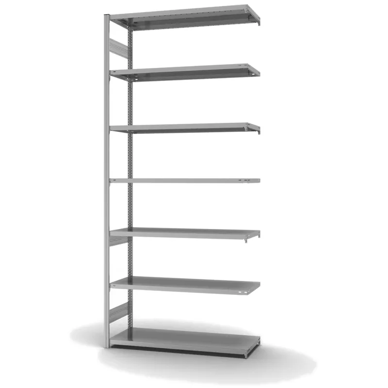 hofe Anbau-Fachbodenregal für Beidseitige Nutzung - Stecksystem ORION PLUS - Fachlast 230 kg - H3000 B1300 T500 mm - Verzinkt Preis Gesenkt