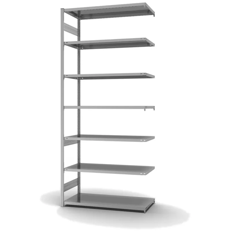 hofe Anbau-Fachbodenregal für Beidseitige Nutzung - Stecksystem ORION PLUS - Fachlast 190 kg - H3000 B1300 T600 mm - Verzinkt Preiswert