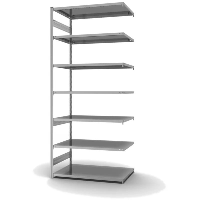 Neue Ware hofe Anbau-Fachbodenregal für Beidseitige Nutzung - Stecksystem ORION PLUS - Fachlast 240 kg - H3000 B1300 T800 mm - Verzinkt