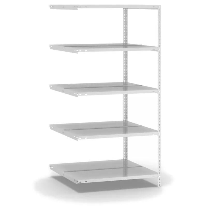 hofe Akten-Anbauregal für Zweiseitige Nutzung - Schraubsystem WR - 750 x 600 mm1500 mm Winkelpfosten und Böden RAL7035 lichtgrau Neue Kollektion