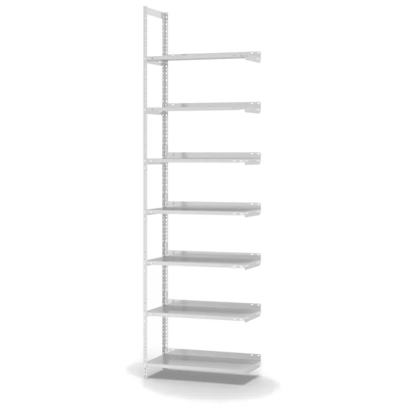 Solange Der Vorrat Reicht hofe Akten-Anbauregal für Einseitige Nutzung - Schraubsystem WR - 750 x 300 mm2550 mm Winkelpfosten und Böden RAL7035 lichtgrau