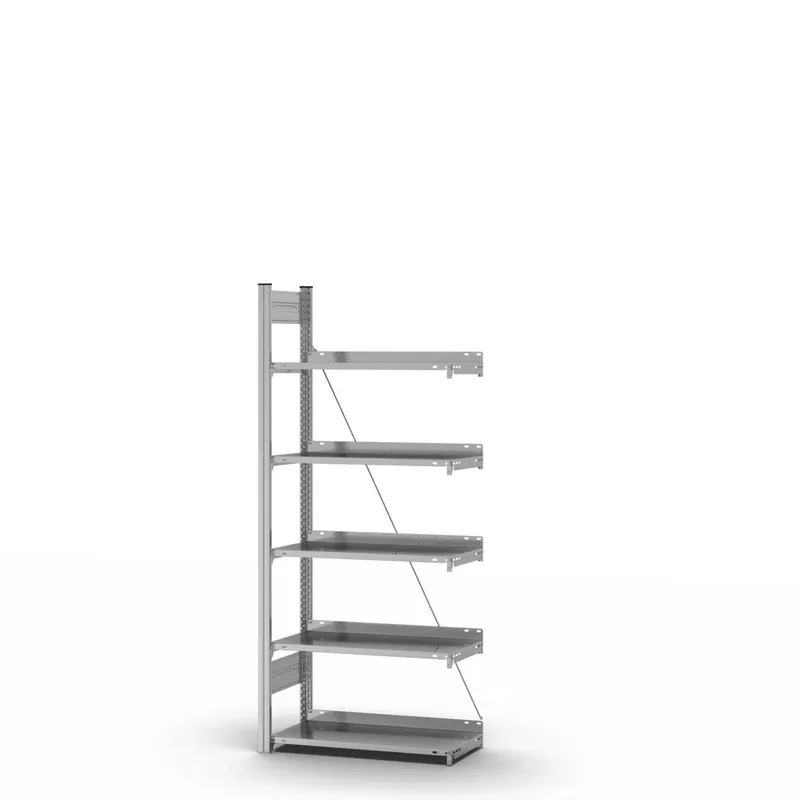 hofe Akten-Anbauregal für Einseitige Nutzung - Stecksystem ORION PLUS - 750x300mm 1750mm Profil+Boden verzinkt Abverkauf