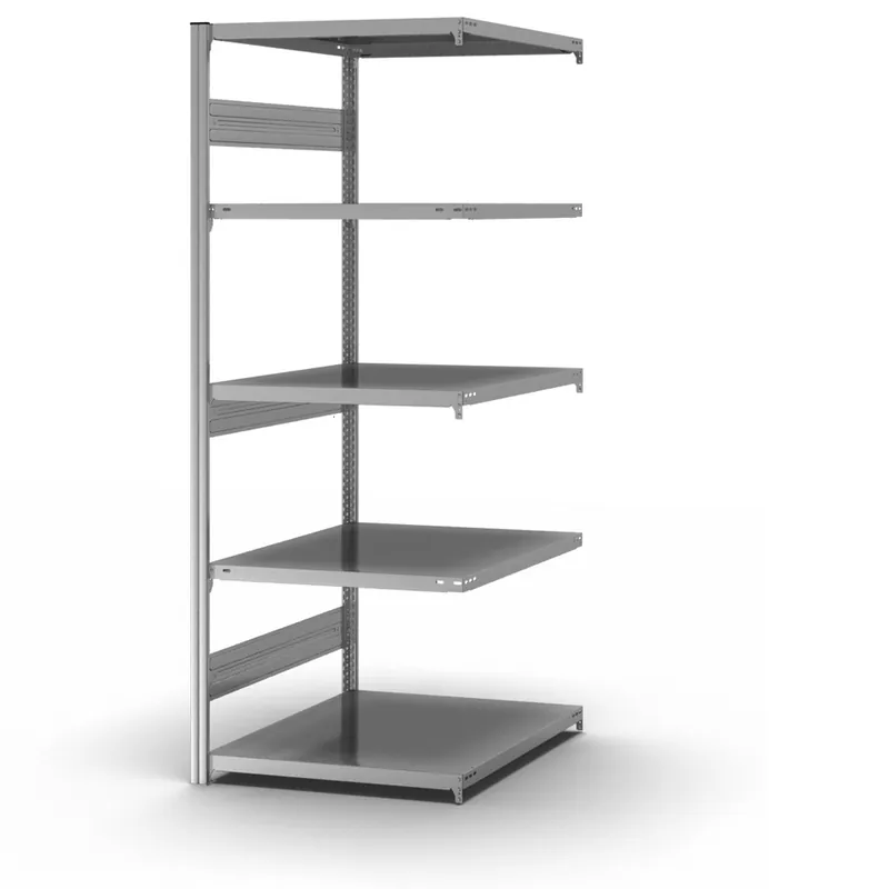 Super-Preis hofe Anbau-Fachbodenregal für Beidseitige Nutzung - Stecksystem ORION PLUS - Fachlast 300 kg - H2000 B750 T800 mm - Verzinkt