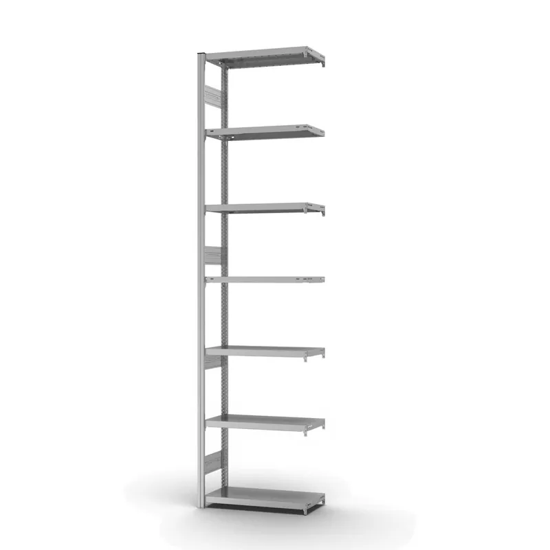 Saisonangebot hofe Anbau-Fachbodenregal für Beidseitige Nutzung - Stecksystem ORION PLUS - Fachlast 300 kg - H3000 B750 T300 mm - Verzinkt