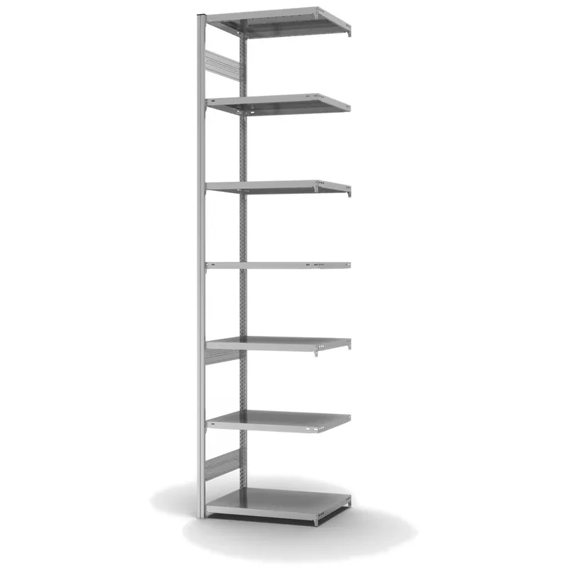 hofe Anbau-Fachbodenregal für Beidseitige Nutzung - Stecksystem ORION PLUS - Fachlast 230 kg - H3000 B750 T500 mm - Verzinkt Schnäppchen